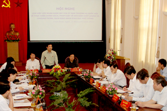 Đoàn công tác của Quốc hội làm việc tại Ninh Bình